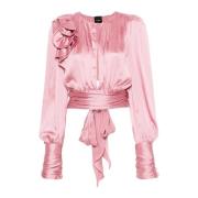 Pinko Ärmlös Topp Polyester Komposition Pink, Dam