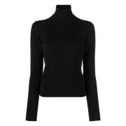 Joseph Svart Cashmere High Neck Sweater Black, Dam