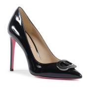 Dee Ocleppo Svart Lackläder Signatur Spänne Pumps Black, Dam