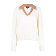 Rag & Bone Beige Cashmere Polo Sweater Beige, Dam