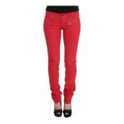 Costume National Super Slim Fit Röda Jeans Red, Herr