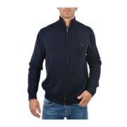 Lacoste Blå Zip Cardigan med Logotyp Blue, Herr