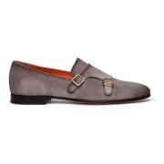 Santoni Herr mocka dubbel munk sko Brown, Herr