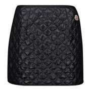 Moncler Svart Quiltad Mini Kjol Black, Dam