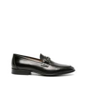 Roberto Cavalli Svart Läder Avslappnad Loafers Black, Herr