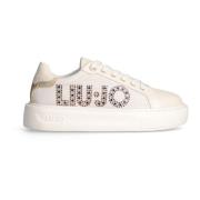 Liu Jo Sneakers med perforerat ovandel och nitar Beige, Dam