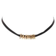 Dior Vintage Pre-owned Metall halsband Black, Dam