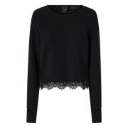 Pinko Casual Svart Ull Sweatshirt Black, Dam