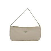 Prada Vintage Pre-owned Nylon handvskor Beige, Dam