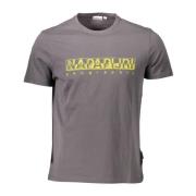 Napapijri Gray Cotton T-Shirt Gray, Herr