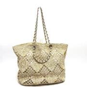 Chanel Vintage Pre-owned Raffia handvskor Beige, Dam