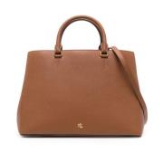 Ralph Lauren Hanna 37 stor satchel väska Brown, Dam