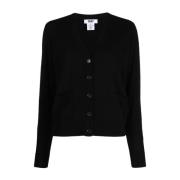 Dkny Avslappnad Svart Ull Cardigan Black, Dam