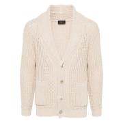 Brioni Beige Kofta med Sjal Krage Beige, Herr