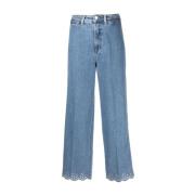 Tommy Hilfiger Blå Wide Leg Bell Bottom Jeans Blue, Dam