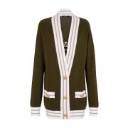 Balmain Grön Ull Kashmir Kofta Green, Dam