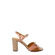 Chie Mihara Nude Sandal med Geometrisk Klack Beige, Dam