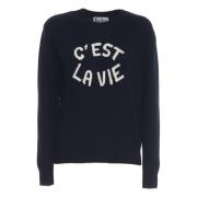 MC2 Saint Barth Blå Crew-Neck Jumper Stickat Blue, Dam