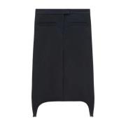 Courrèges Svart Twill Suspenders Mini Kjol Black, Dam