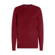 Tommy Hilfiger Bordeaux Stickad Tröja Regular Fit Red, Herr