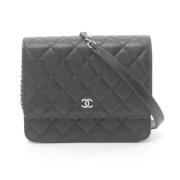 Chanel Vintage Pre-owned Laeder crossbodyvskor Black, Dam