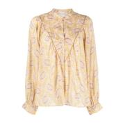 Forte Forte Måntryck Casual Blus Gul Yellow, Dam