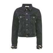 JW Anderson Svart Denim Truckerjacka Black, Dam