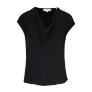 Vince Elegant Svart Cap Sleeve Blus Black, Dam