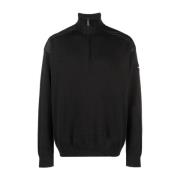 Calvin Klein Svart Quarter Zip Sweater Mix Media Black, Herr