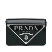 Prada Vintage Pre-owned Laeder crossbodyvskor Black, Dam