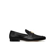 Tory Burch Svarta läderskor platt Double T Black, Dam