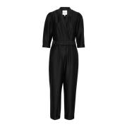 My Essential Wardrobe Elegant Svart Jumpsuit med Bälte Black, Dam