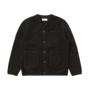 Universal Works Svart Ull Cardigan Normal Passform Black, Herr