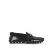 Tod's Svarta platta skor Gommino Macro Black, Dam