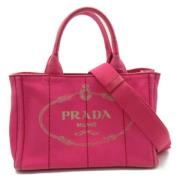 Prada Vintage Pre-owned Canvas handvskor Pink, Dam