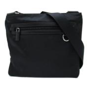 Prada Vintage Pre-owned Canvas axelremsvskor Black, Dam