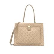 Tommy Hilfiger Dam Läder Batchel Handväska Beige, Dam