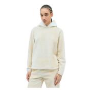 Moncler Teddy Hoodie med Logo Patch Beige, Dam