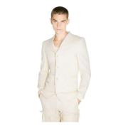 Comme des Garçons Ullblandning Blazer med Dragkedja Stängning Beige, H...