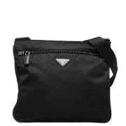 Prada Vintage Pre-owned Canvas axelremsvskor Black, Dam