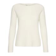 My Essential Wardrobe Snow White Stickad Pullover Tröja White, Dam