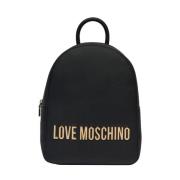 Love Moschino Svart Logo Basic Ryggsäck Black, Dam