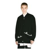 Comme des Garçons Stickad Kofta med Knappdekoration Black, Herr