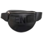 Fendi Vintage Pre-owned Laeder crossbodyvskor Black, Dam