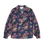 Munthe Blommig blus med ballongärmar Multicolor, Dam