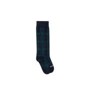 Saint Barth Tartan Jacquard Knästrumpor Grön Blå Blue, Unisex