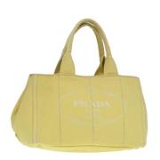 Prada Vintage Pre-owned Canvas prada-vskor Yellow, Dam