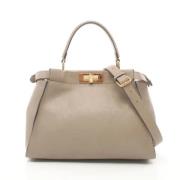 Fendi Vintage Pre-owned Laeder handvskor Beige, Dam