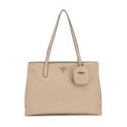 Guess Power Play Tech Tote Taupe Väska Brown, Dam