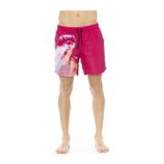 Bikkembergs Strandkläder - Sidoprint Badbyxor Pink, Herr